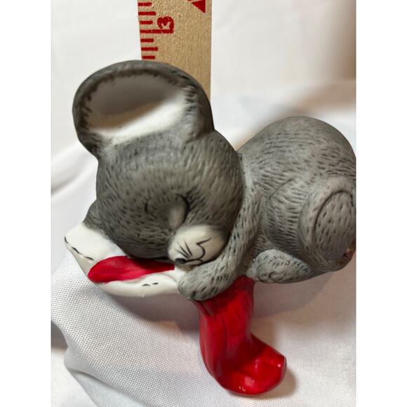 Vintage Lot 2 House Of Lloyd Mouse stocking‎ holder Christmas Hanger Mantel cute - Picture 8 of 8